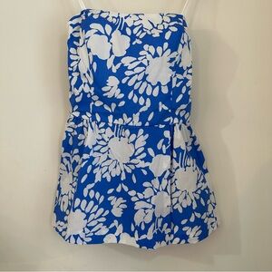 Vintage Sea Waves Women’s Summer Top Blue White Spaghetti Strap Size 14